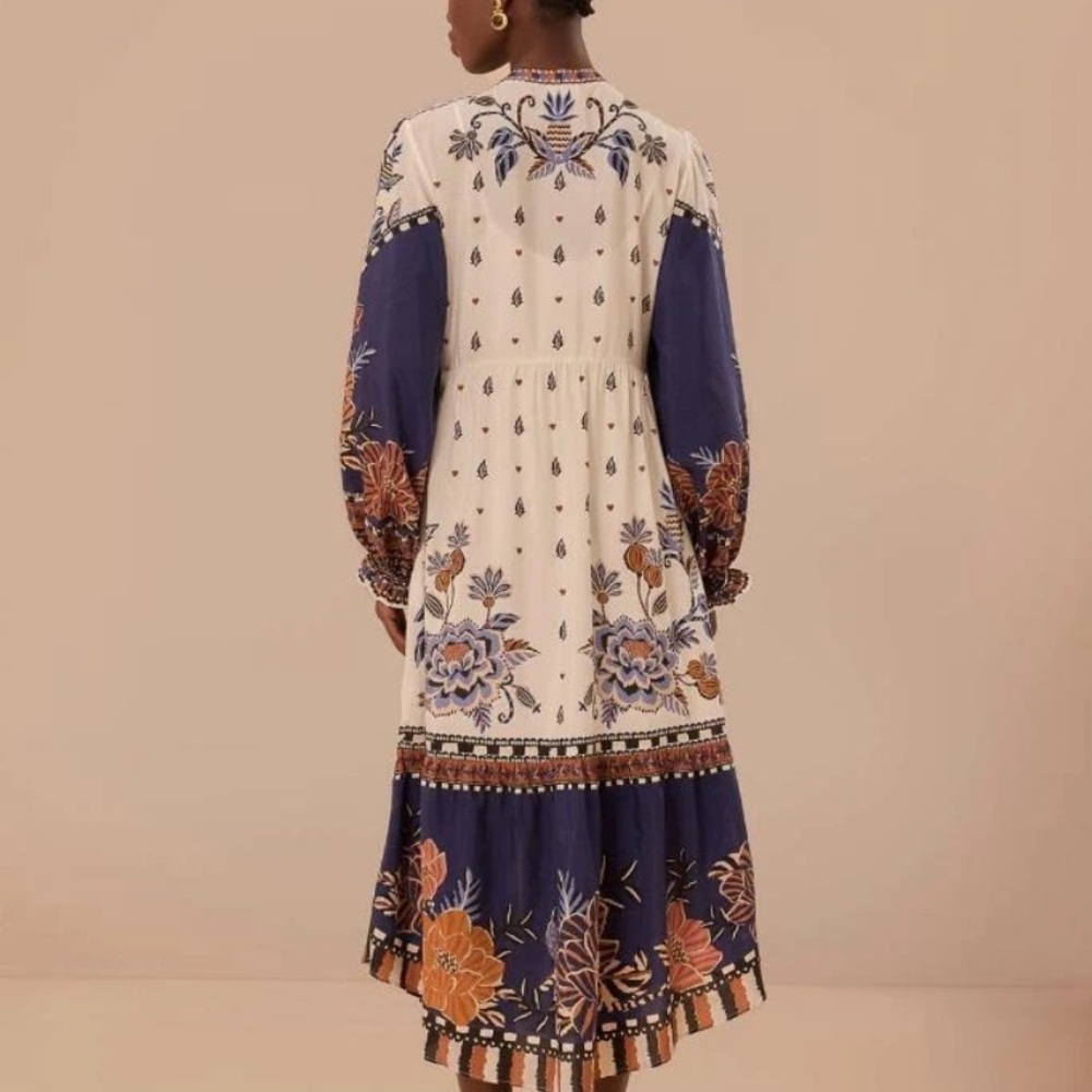 NWT Farm Rio Ainika Floral Embroidered Midi Dress medium - Picture 3 of 11
